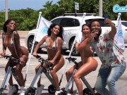 Preview 6 of Big Ass Latinas Ride Electric Trikes At Public Beach Big Booty