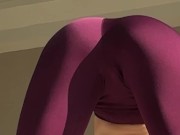 Preview 2 of short leggings on the hot juicy small ass