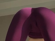 Preview 4 of short leggings on the hot juicy small ass