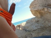 Preview 4 of HANDJOB SLUT BEACH: dickflash for a slutty little bitch and she can't resist to make me cum.