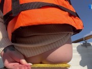 Preview 5 of Masturbating in a boat and squirting in public!