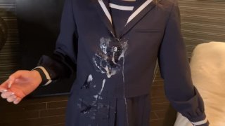 cum onto sailor school uniform