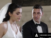 Preview 2 of MODERN-DAY SINS - Groomsman ASSFUCKS Italian Bride Valentina Nappi On Wedding Day + REMOTE BUTT PLUG