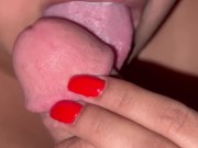 Preview 4 of Sucking biting insertion up close pov blowjob