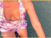 Preview 5 of Wife flashes tits in public bike ride