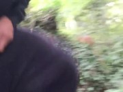 Preview 3 of jerking off while walking in a public forest