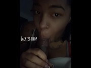Preview 3 of Ebony wakes up bf with the best blowjob