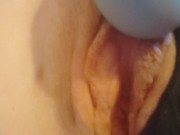 Preview 4 of Wand play on my big labia lips