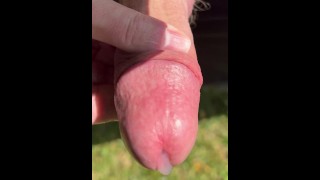 7” Cock Pisses and Cums in the Woods.