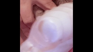 【Close  pussy】Masturbation with a warty finger cot.Married woman's erotic juice