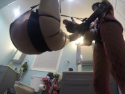 Preview 2 of Sexy Filipino mistress fucks slave with her giant 3” thick cock and both fists