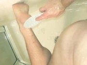 Preview 6 of Male Foot Fetish: Getting My Feet All Smooth For You While I Am In The Shower