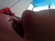 Preview 6 of Silently Fucked friend's girlfriend in tent while he was outside
