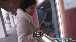 Public Agent Brazilian girl needs cash outdoors blowjob and POV hardcore sex with sexy black girl