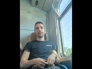 Preview 1 of Italian jerk off on a train