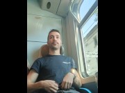 Preview 2 of Italian jerk off on a train