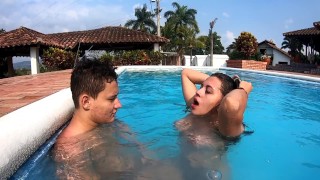 BEAUTIFUL SEX IN THE POOL WITH ELLIE MOORE