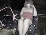 Preview 1 of Mature bbw MILF shows her hairy pussy to a stranger on webcam.