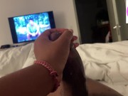 Preview 5 of I masturbate my boyfriend's huge penis with his feet