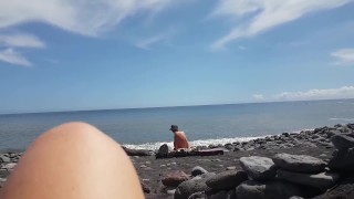 I caress myself on the beach of the naturist village of Cap d'Agde