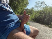 Preview 6 of Pulling out the cock in the public park and jerk off risky