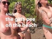 Preview 2 of Peeing on the beach with the girls