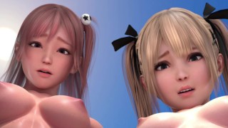 3D Compilation: Marie Rose Honoka Teen Threesome Orgy DOA Uncensored Hentai