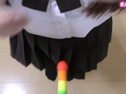 Preview 2 of [POV ASMR] Girlfriend in school uniform pulls down her panties and stands pussy job [Hentai] Japanes