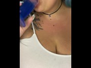 Preview 3 of I love SUCKING on this little cock toy