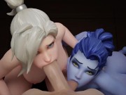 Preview 4 of Mercy And Widowmaker Tag Teaming Your Big Dick