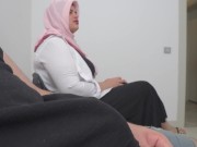 Preview 1 of Public Dick Flash! a Naive Muslim Woman Caught me in Public Waiting room.