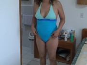 Preview 1 of My husband's friend records me putting on my bikini to go to the beach to show off and make my cocks