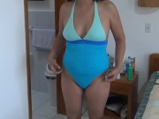 Preview 2 of My husband's friend records me putting on my bikini to go to the beach to show off and make my cocks