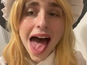 Preview 1 of I crossdress Marisa and show you my tongue and drool! (Vore) (Cosplay)