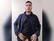 Preview 1 of Masculine Guy Has Intense Orgasm in Public Bathroom