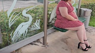 A stranger at the bus stop wanted my pussy (bbw ssbbw, Big ass, big butt, Thick ass, big boobs)