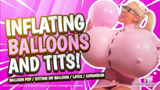 Inflating Balloons and tits in latex PREVIEW
