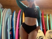 Preview 1 of Milf pawg Gianna J real public flashing ass and pussy in surf shop