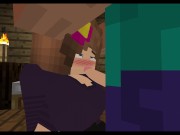 Preview 3 of Getting a Blowjob from Ellie and Eating Jenny's Ass - Minecraft Mod