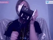 Preview 1 of SFW ASMR Dark Mode Rainy Day - PASTEL ROSIE Mouth Sounds and Breathing - Tattooed Fansly Amateur