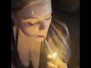 Preview 1 of Horny Alt Girl Smokes and Has CUM Dripping Off Her FACE 💨💧