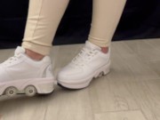 Preview 2 of Roller Skates Shoes Cock Crush, CBT and Ballbusting with TamyStarly - Shoejob, Trampling