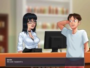 Preview 1 of Summertime saga #61 - My boss milks my cock with her tits - Gameplay