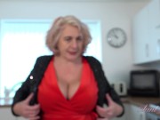 Preview 1 of Aunt Judy's - Busty BBW Housewife Camilla - Strip Poker Leads to POV Blowjob
