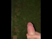 Preview 1 of HUGE Cumshot in GARDEN after 3 HOURS of Wanking