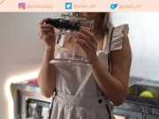 Preview 3 of wholesome😌petite asian waifu lewd kitchen cleaning