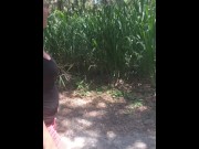 Preview 2 of Smoking Cigarettes and drinking monster while walking trail looking for a place to fuck