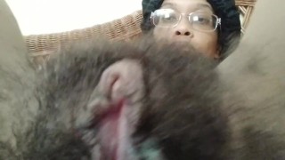 Forgot Webcam On | Extremely HAIRY Black Pussy