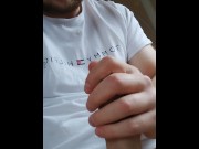 Preview 1 of Student is so horny so he play with his nipple and cum on his hand!! 18 Year old boy and skinny