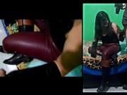 Preview 2 of Custom Clip for a fan, Fetishwife does Assjob until cumshot in worn leather leggings & riding boots